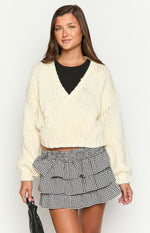 Verity Cream Knit Wrap Cardigan Image