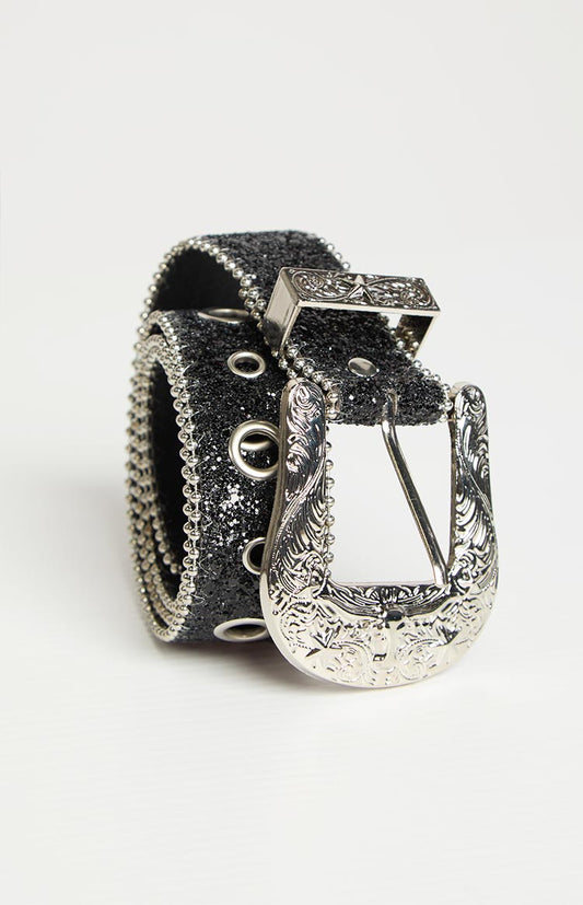 Western Black Sparkle Belt