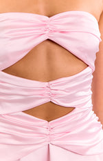 Zander Pink Strapless Cut Out Party Mini Dress Image