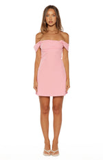Zoella Pink Off The Shoulder Crepe Mini Dress Image