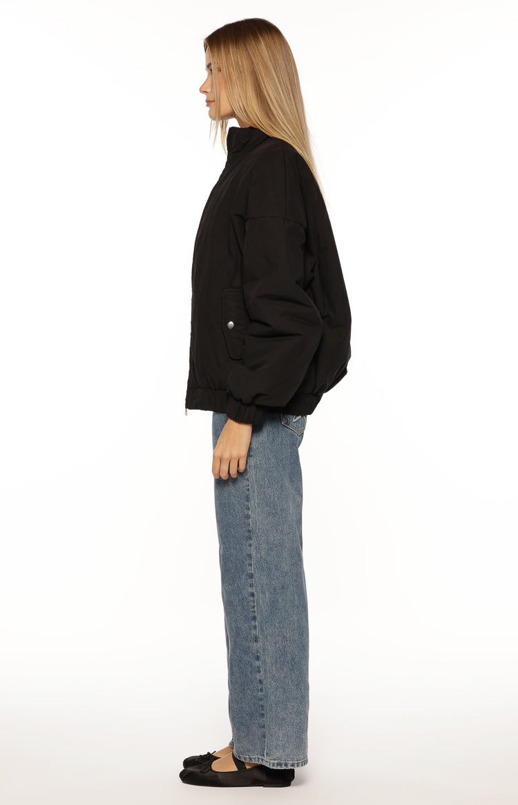 Ace Black Oversized Puffer Jacket Image