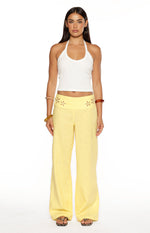 Alamara Yellow Floral Detail Wide Leg Pants Image