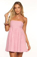 Anderson Red Stripe Strapless Mini Dress Image
