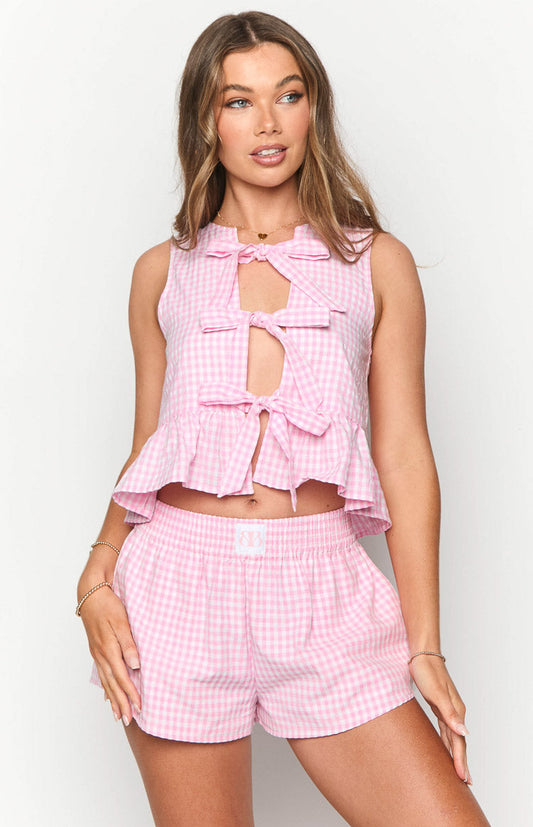 Baxter Pink Gingham Top