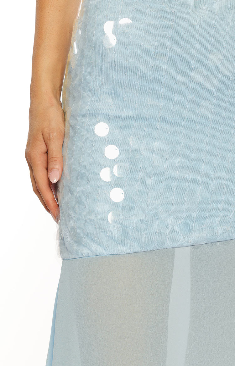 Belinda Light Blue Sequin Maxi Dress Image