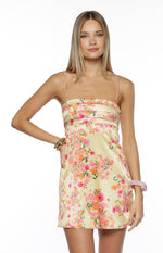 Chantell Yellow Bloom Mini Dress Image