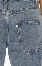Charli Mid Wash Denim Studded Low Waist Baggy Leg Jeans Image