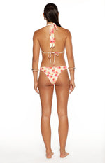 Coraya Yellow and Pink Floral Print Wrap Bikini Bottoms Image