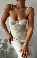 Mariana Cream Lace Bust Midi Dress Image