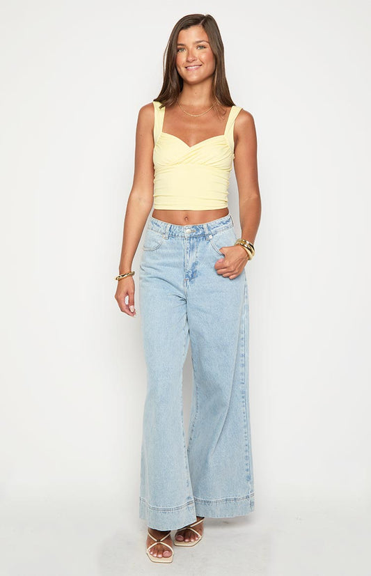 Khali Light Wash Denim Wide Leg Jeans