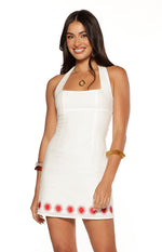Haven White and Red Sun Halter Mini Dress Image