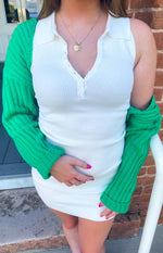 Hazel Collared Mini Dress White Image