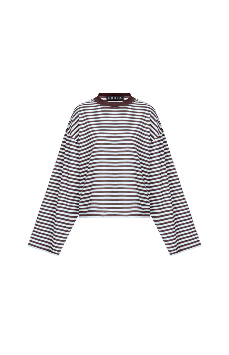 Lioness Bloom Chocolate Sea Stripe Long Sleeve Top Image