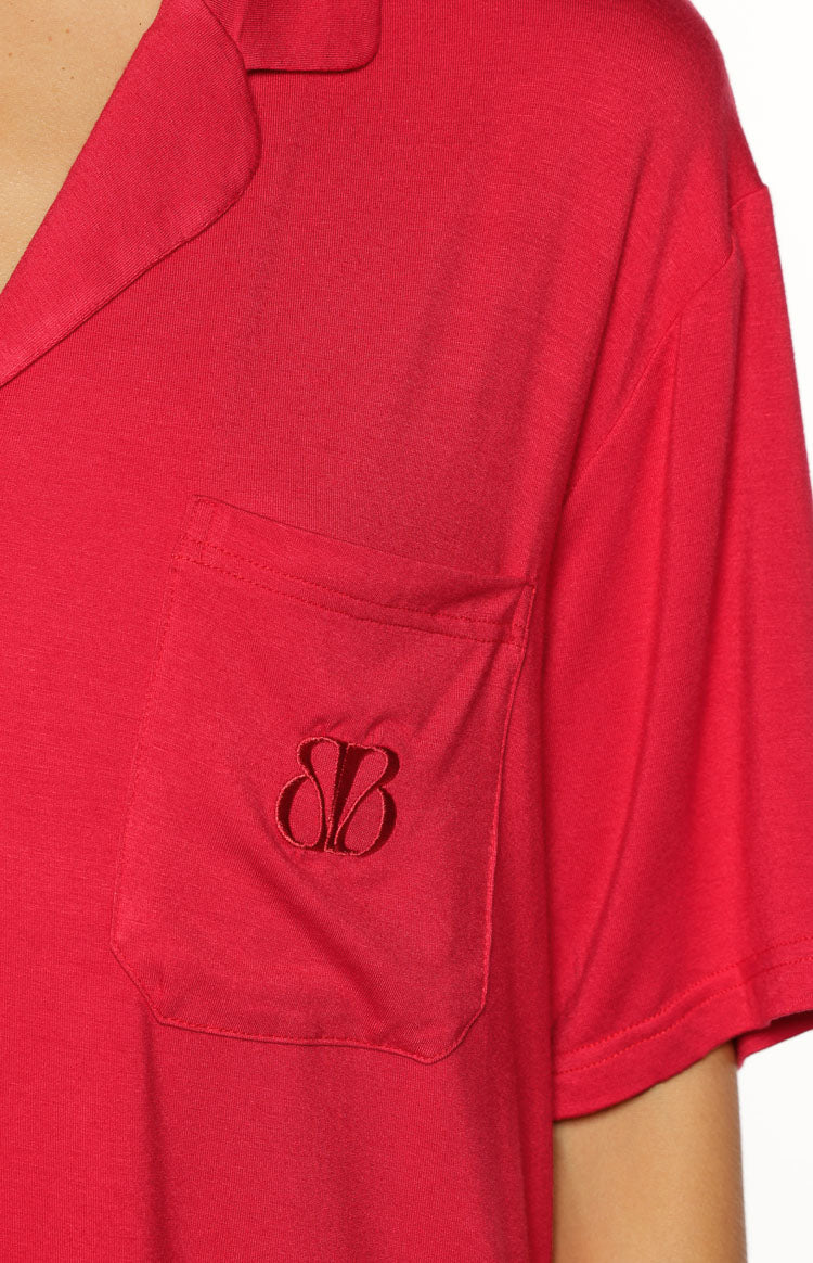 Jamey Burgundy Pajama Shirt Image