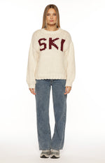 Jasmine Ski Cream Jacquard Chunky Knit Sweater Image