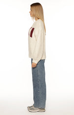 Jasmine Ski Cream Jacquard Chunky Knit Sweater Image