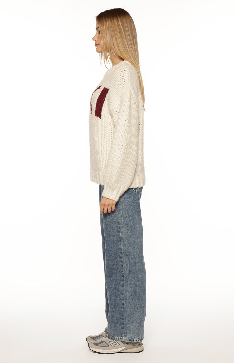 Jasmine Ski Cream Jacquard Chunky Knit Sweater Image