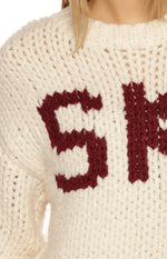 Jasmine Ski Cream Jacquard Chunky Knit Sweater Image