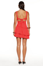 Little Lies Red Ruffle Mini Dress Image