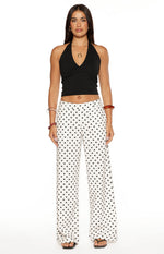 Loreta White Polka Dot Low Waist Pants Image
