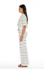 Maple White Navy Stripe Knit Pants Image