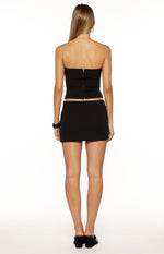 Perla Black Low Waisted Mini Skirt Image