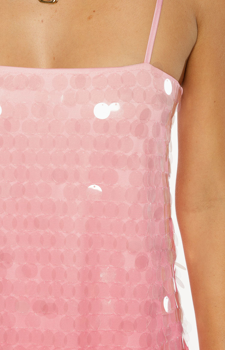 Sansone Pink Ombre Sequin Mini Dress Image