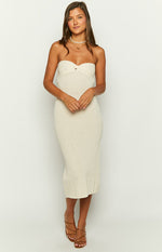 Skye Cream Knit Midi Dress Image