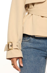 Wilda Cream Cropped Trench Coat - PRE ORDER Image